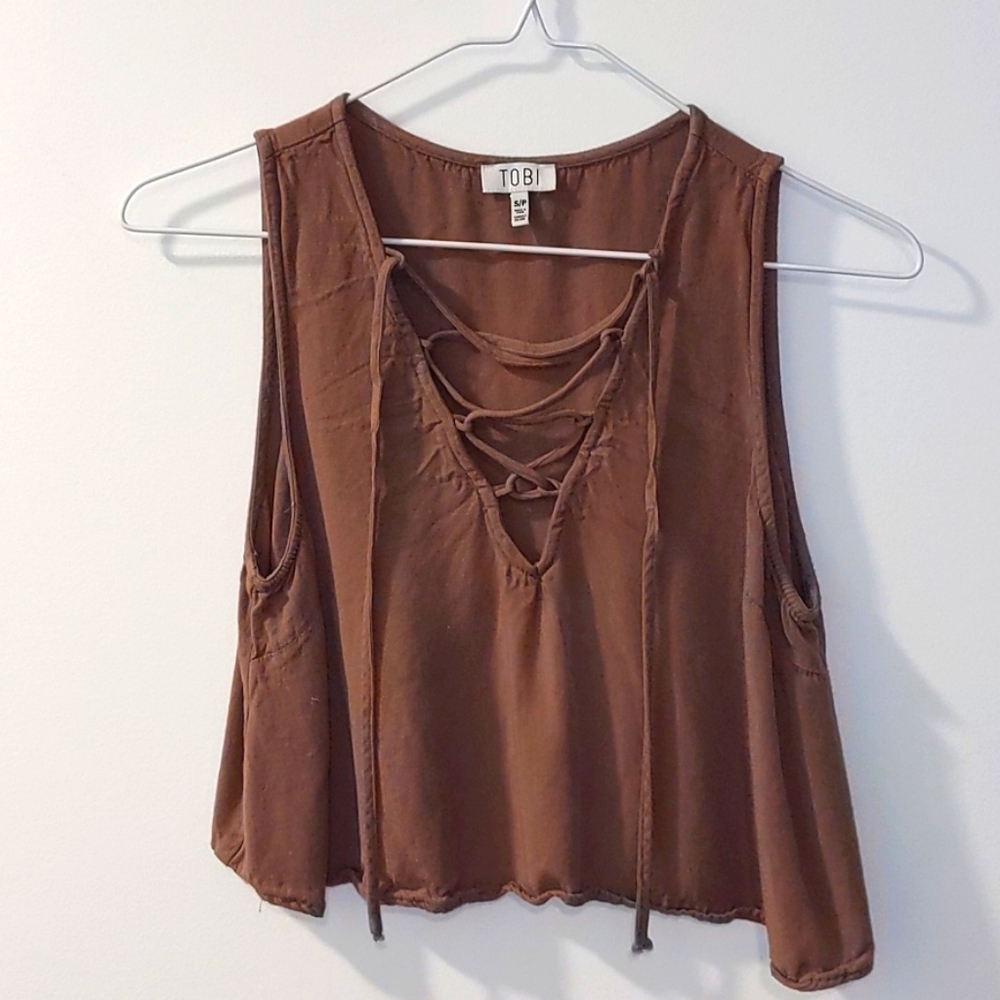 Tobi Tie Front Crop Top